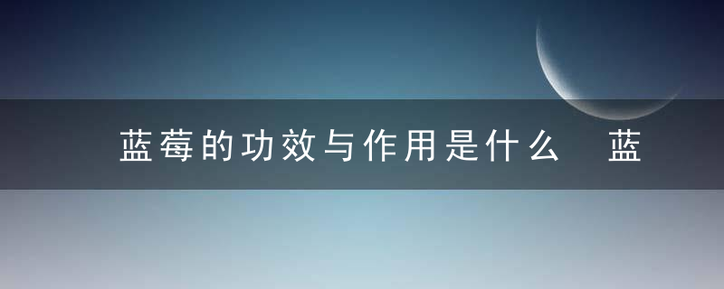 蓝莓的功效与作用是什么 蓝莓山药的做法